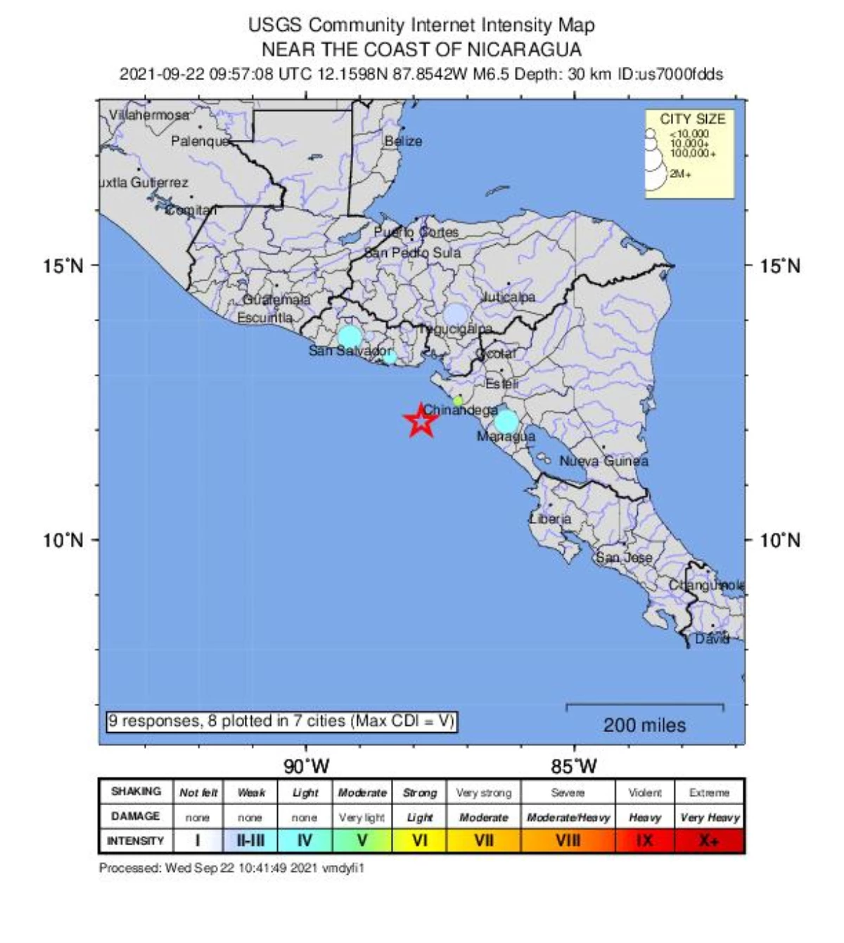 Nikaragu\'da 6.5 şiddetinde deprem