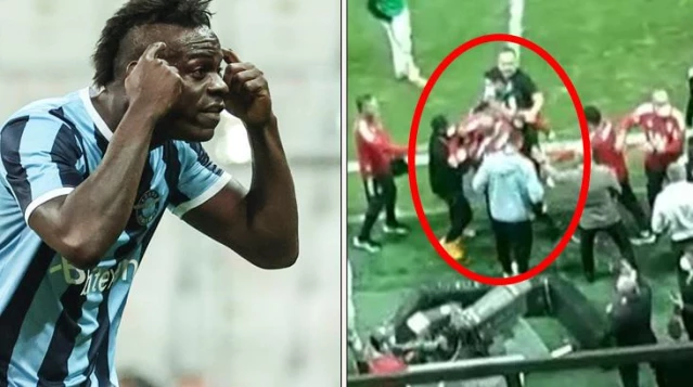 Balotelli'ye vurmaya çalışan Beşiktaşlı hocayı 4 kişi tutamadı
