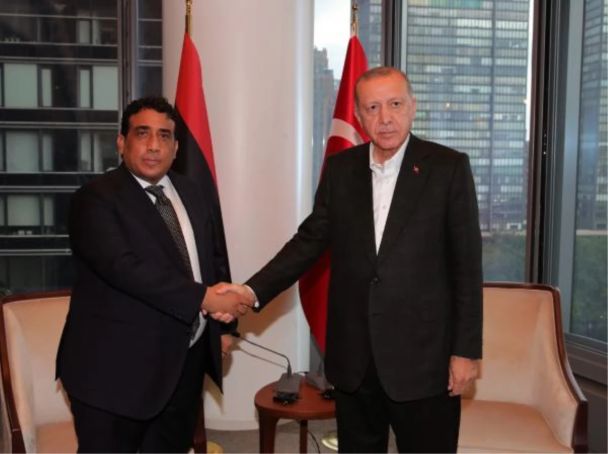 Cumhurbaşkanı Erdoğan, New York\'ta Libya Başkanlık Konseyi Başkanı el-Menfi ile bir araya geldi