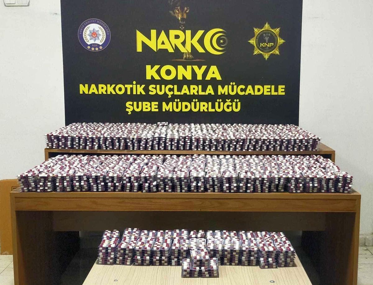 Konya\'da 29 bin 944 adet uyuşturucu hap ele geçirildi
