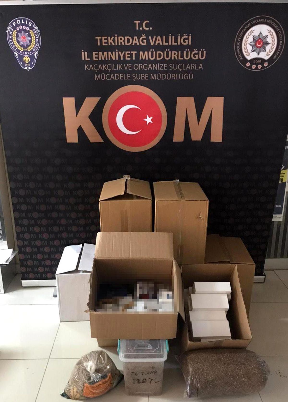 Tekirdağ\'da kaçak tütün ve makaron operasyonu