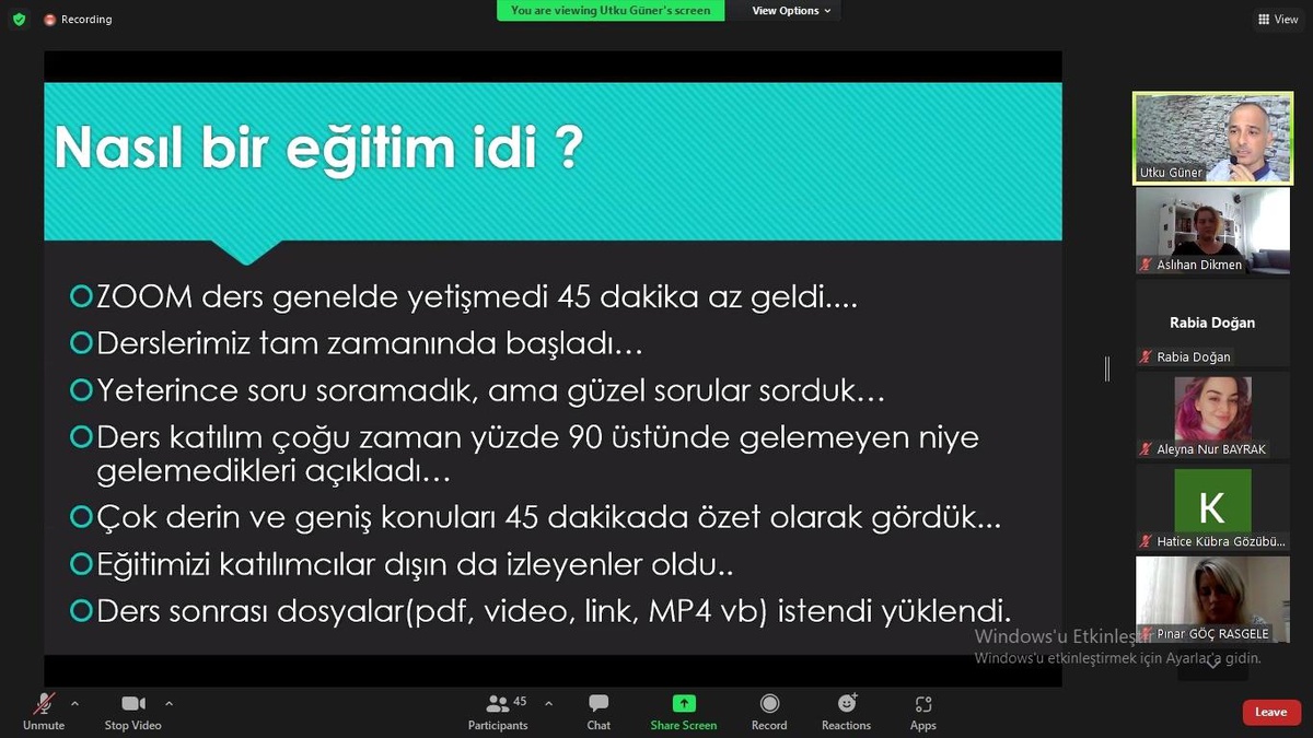 TÜBİTAK 2237-A "Doğa ve Sanat Eğitimi" tamamlandı