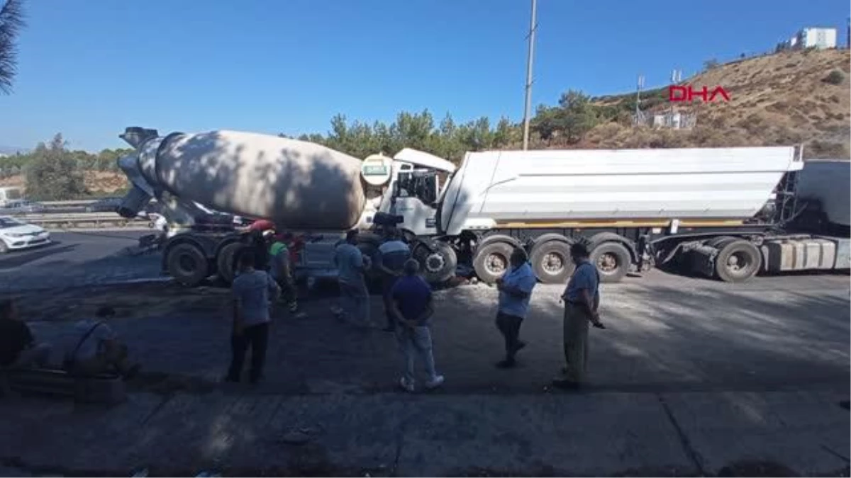 TIR\'A ÇARPAN BETON MİKSERİNDE SIKIŞAN SÜRÜCÜ AĞIR YARALANDI