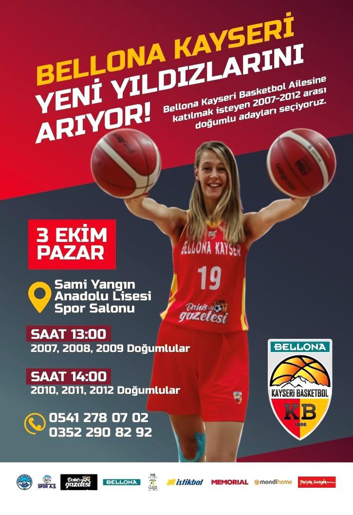 Bellona Kayseri Basketbol, yeni yıldızlarını arıyor