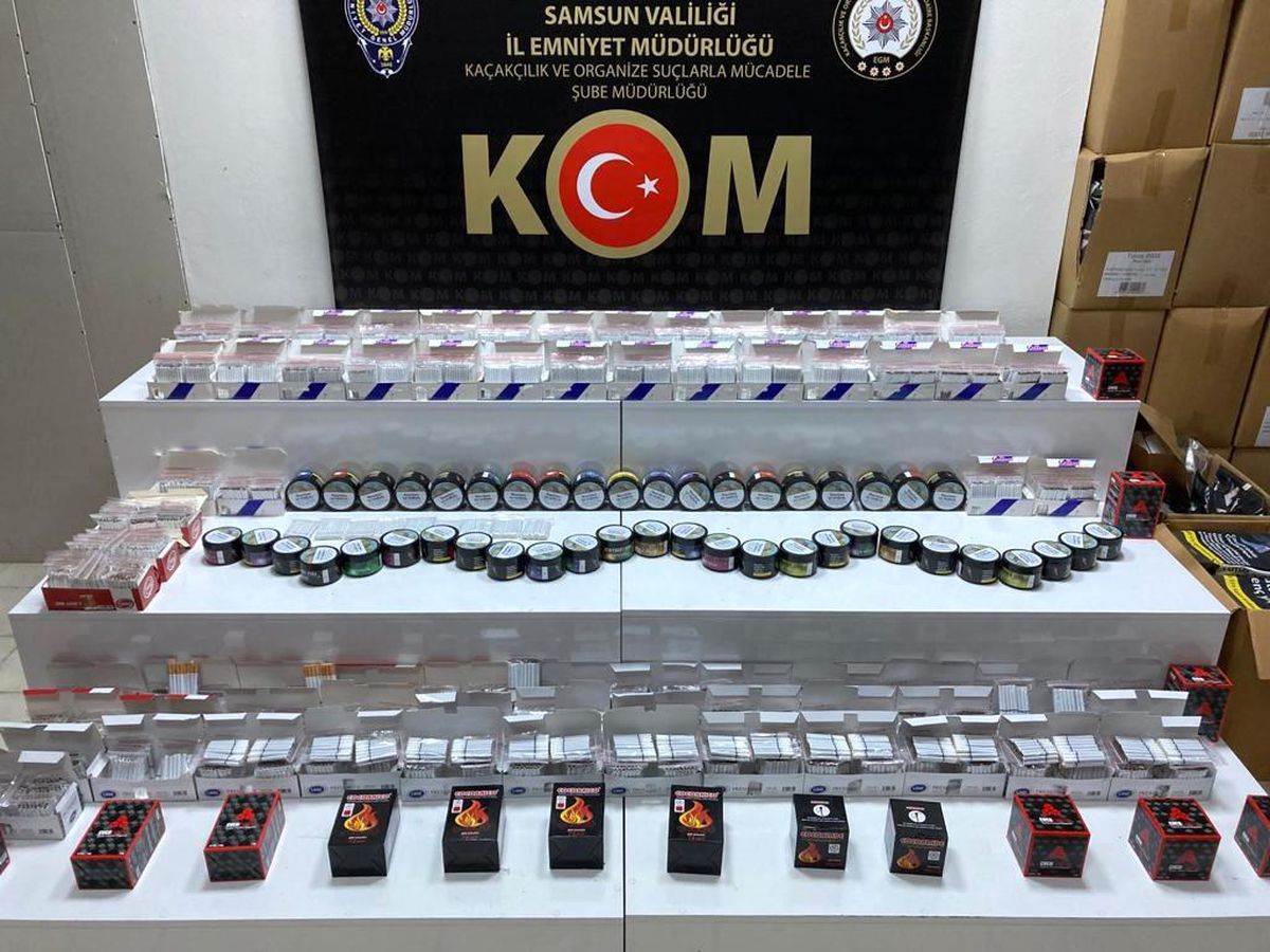 Samsun\'da 14 bin 600 adet dolu makaron ele geçirildi