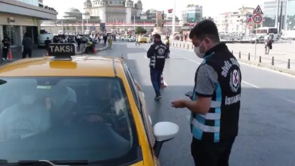 Taksim'de denetim; taksiciden bu kez uzun mesafe bahanesi