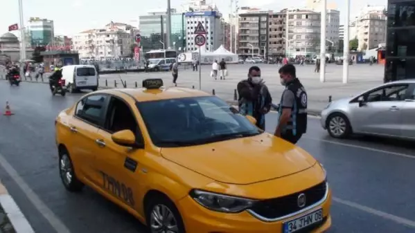 Taksim'de denetim; taksiciden bu kez uzun mesafe bahanesi