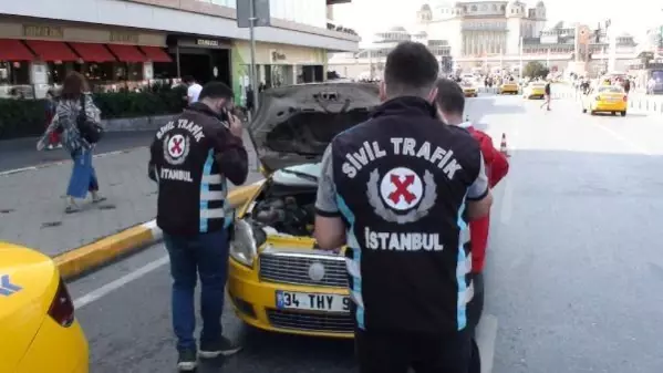 Taksim'de denetim; taksiciden bu kez uzun mesafe bahanesi