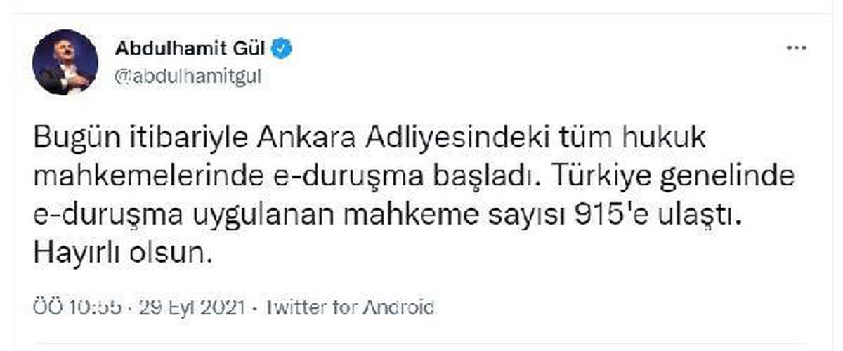 E-duruşma mahkeme sayısı 915\'e ulaştı
