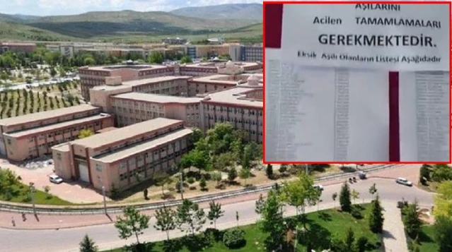 Selçuk Üniversitesi'nde aşısız ve eksik aşılı öğrencilerin isimlerini panoya astılar