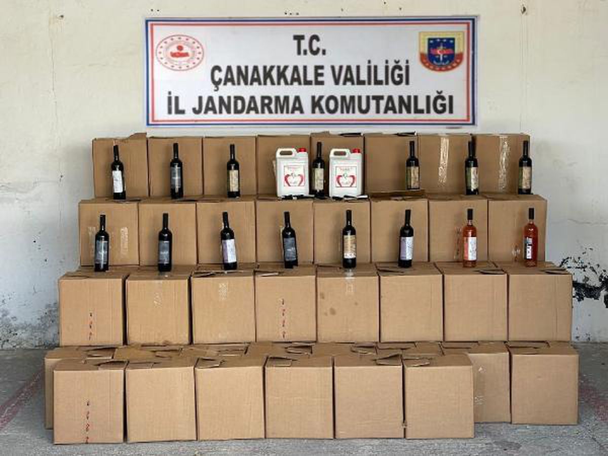 Çanakkale\'de 1733 şişe kaçak şarap ele geçirildi