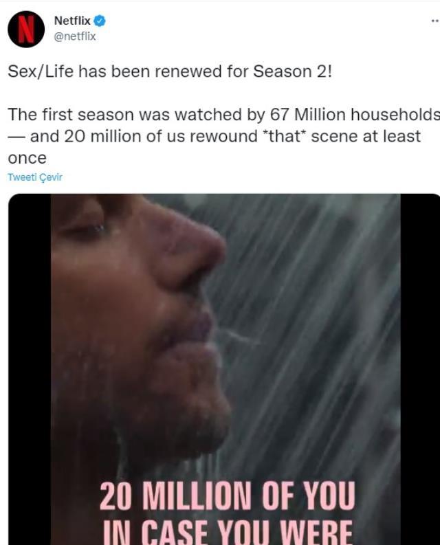 The scene where two men shower in the Netflix series Sex / Life has been watched 20 million times