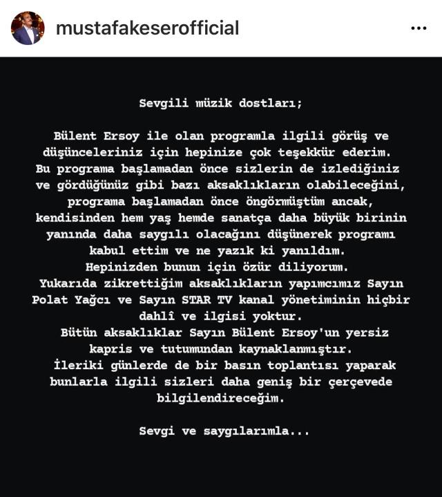 'Benzemez Kimse Bize'nin ömrü kısa sürdü! Mustafa Keser'den isyan dolu Bülent Ersoy paylaşımı