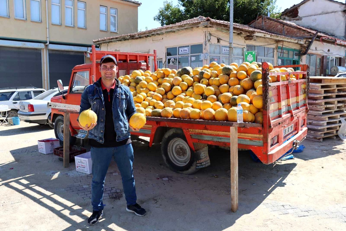 Günyüzü\'nün meşhur \'Düvelek\' kavunu tezgahlarda yerini aldı