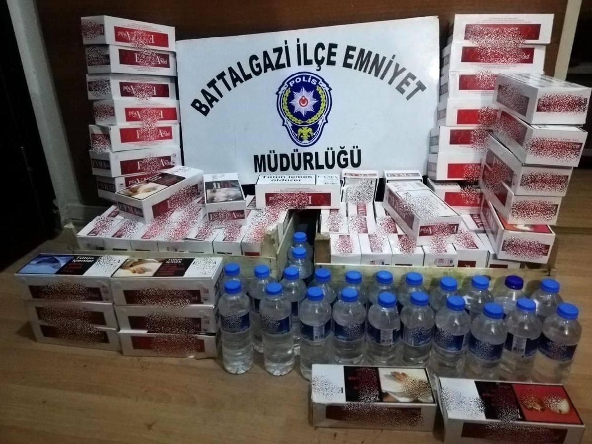 Malatya\'da kaçak alkol ve sigara operasyonu