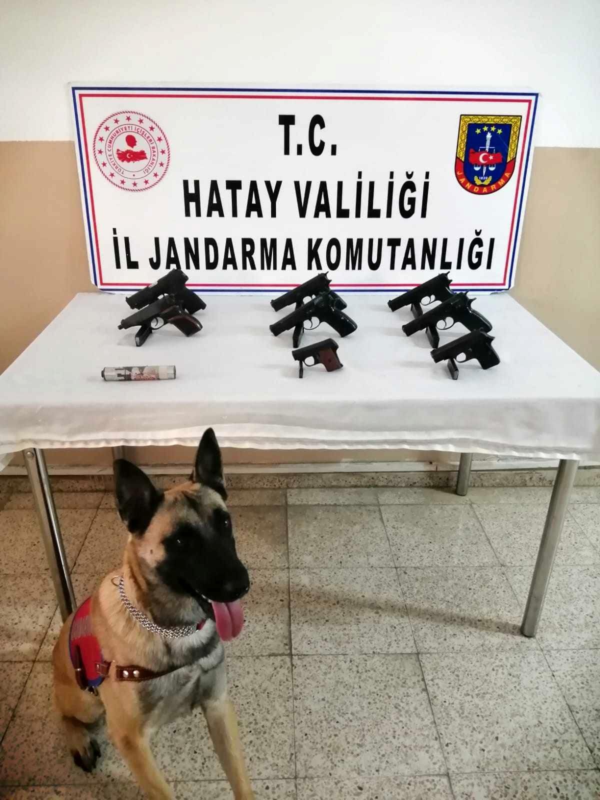 Hatay\'da traktörün römorkunda 8 kaçak silah ele geçirildi