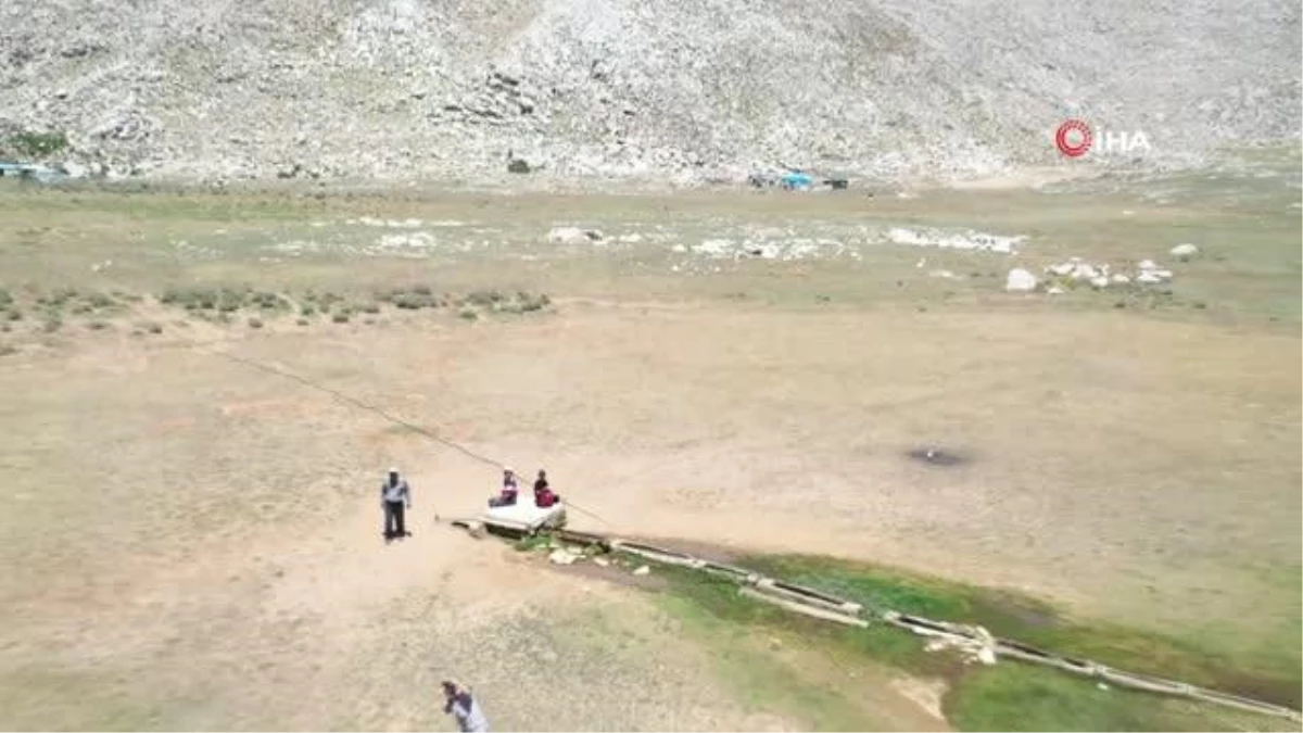 2 bin 500 rakımlı yaylada görüntülendiğini fark eden çoban sopa ile drone kovaladı