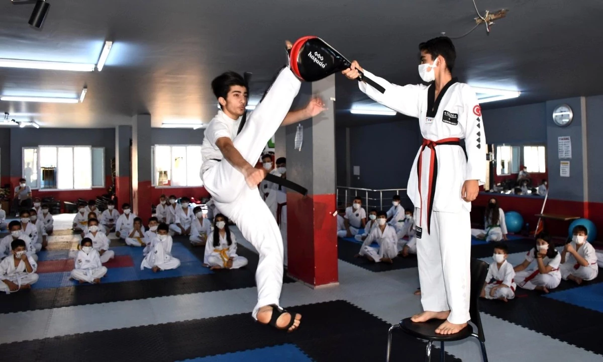 Nusaybin\'de 120 taekwondocu yeni kuşaklarına kavuştu