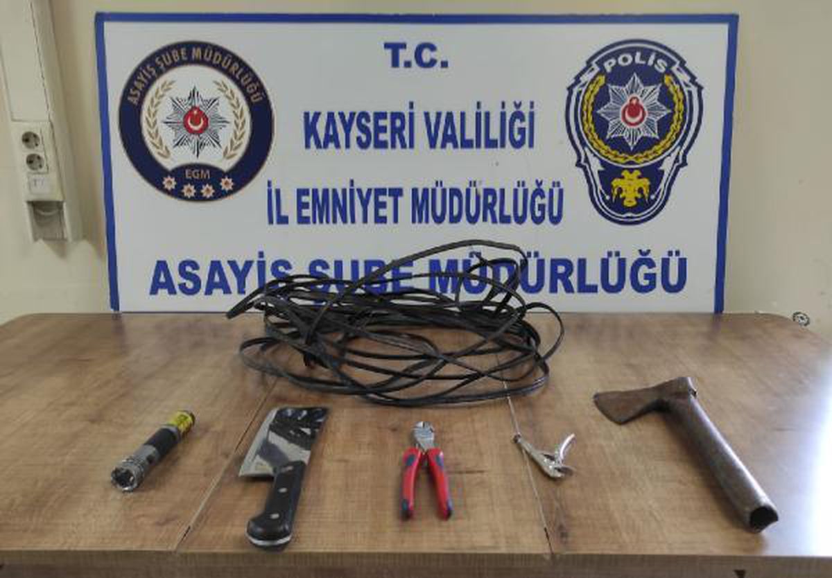 100 bin TL değerinde kablo çaldı, tutuklandı