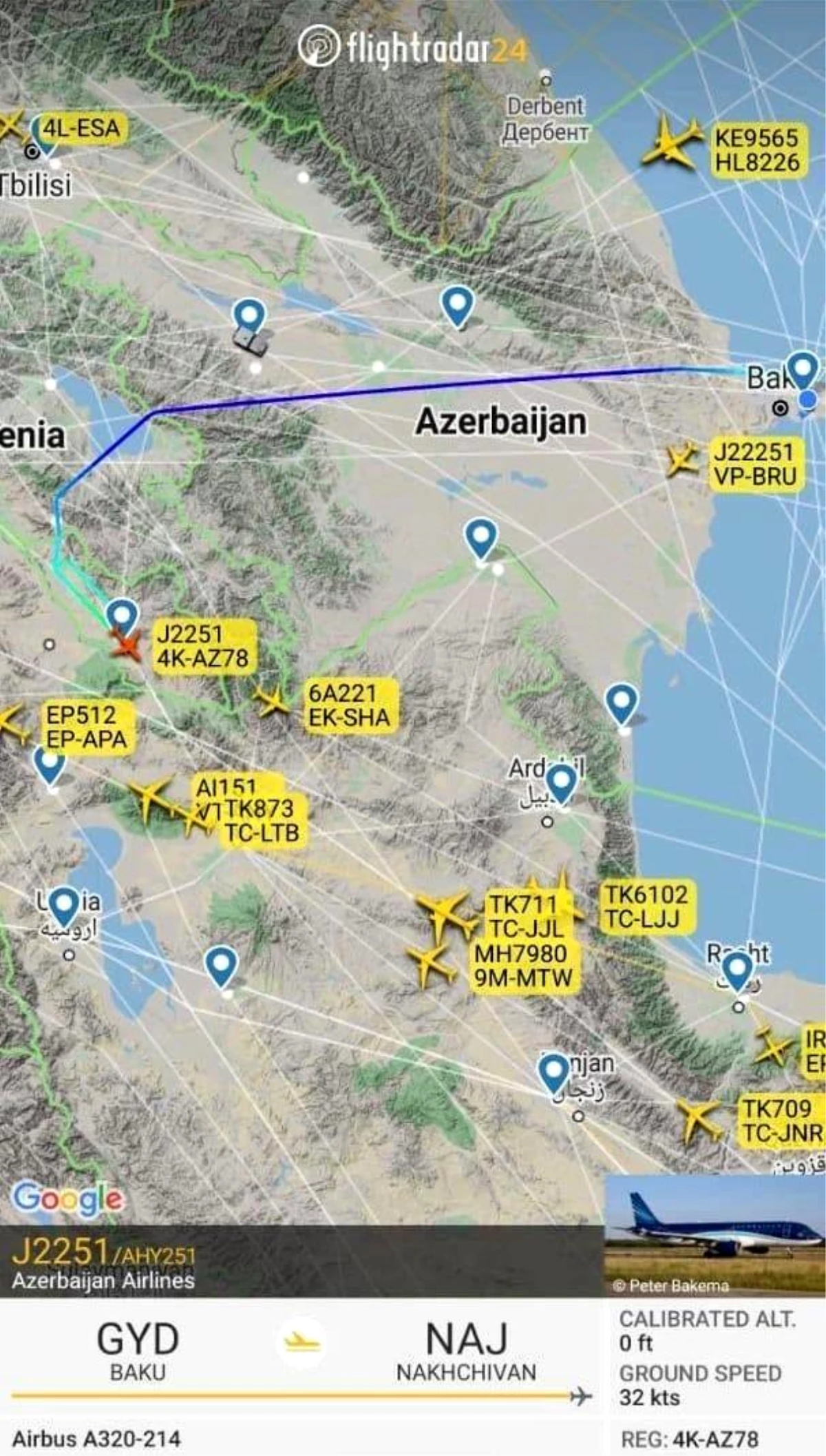 Azerbaycan Havayolları, Ermenistan hava sahasını kullanmaya başladı