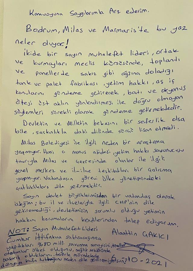 Alaattin Çakıcı yeni mektup paylaştı, Kılıçdaroğlu'na seslendi: Neden dile getiremiyorsun?