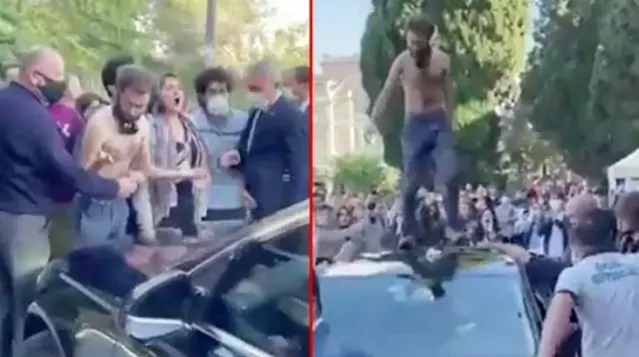 Boğaziçi Üniversitesi'nde rektörün makam aracının üzerine çıkan 10 kişi gözaltına alındı Boğaziçi Üniversitesi'nde rektörün makam aracının üzerine çıkan 10 kişi gözaltına alındı