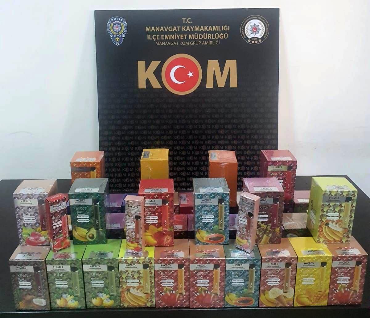 Manavgat\'ta 237 adet gümrük kaçağı elektronik sigara ele geçirildi