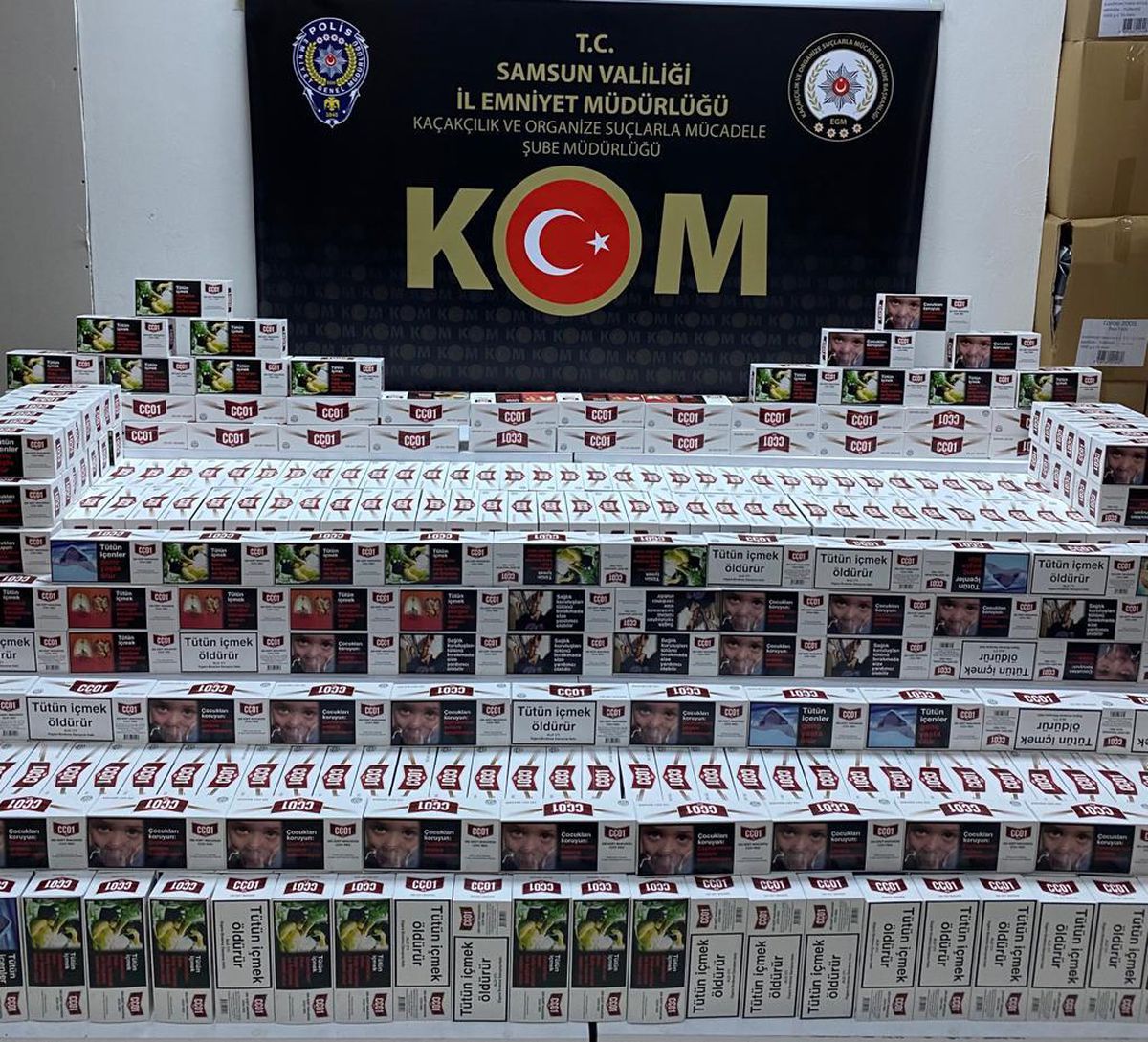 Samsun\'da 140 bin 800 adet bandrolsüz makaron ele geçirildi