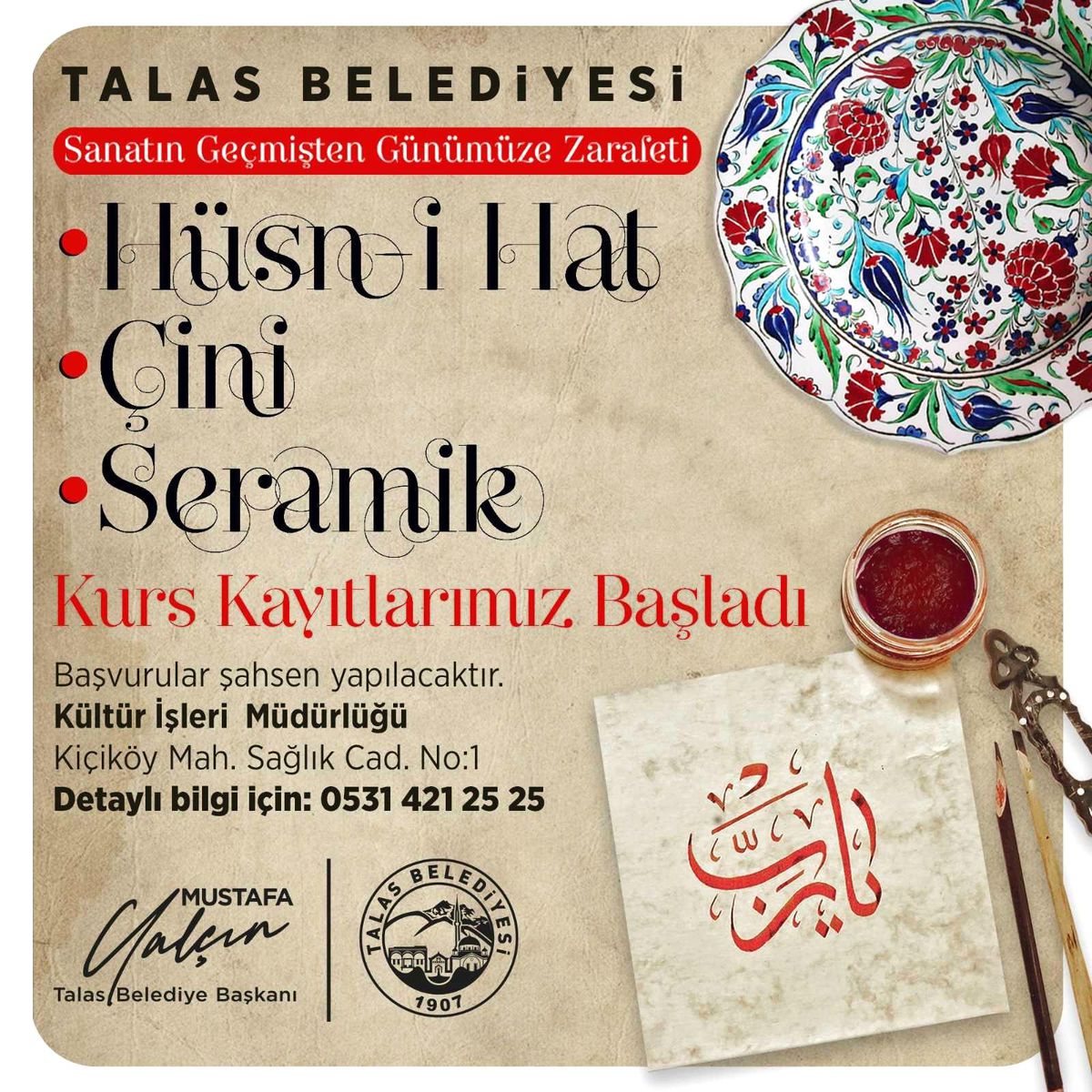Talas\'ta yeni kurslar