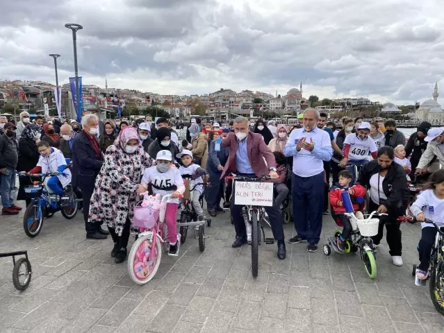 Üsküdar'da Serebral Palsi hastası çocuklar pedal çevirdi