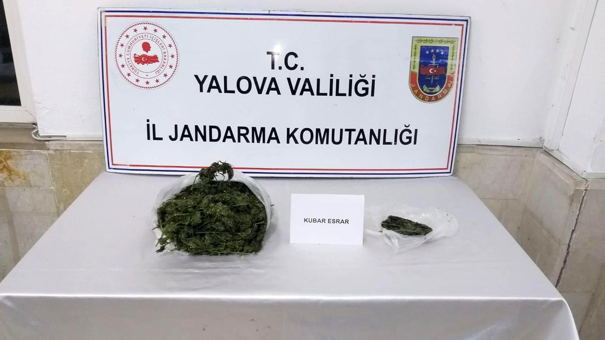 Yalova\'da bir kişinin üzerinden 980 gram esrar çıktı
