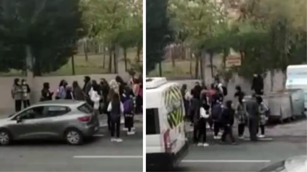 Genç kızlar, okul çıkışı birbirine girdi! Kavga anları cep telefonu kamerasına kaydedildi