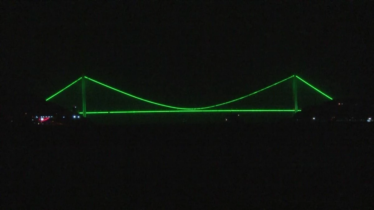 köprüler "Serebral Palsi" hastalığına dikkat çekmek amacıyla yeşil renge büründü