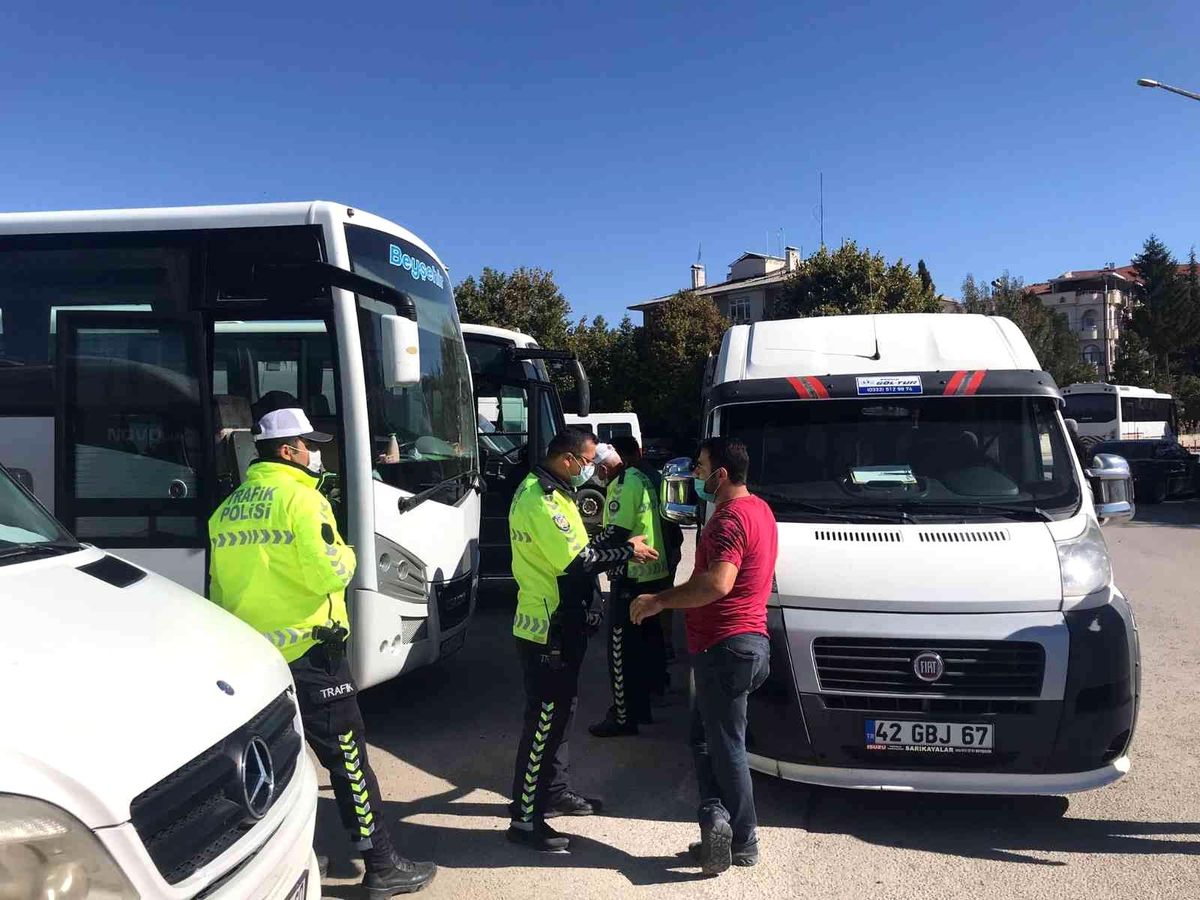 Beyşehir\'de okul servis araçlarına denetim