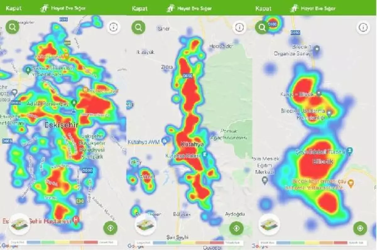 Eskişehir ve Bilecik\'te vakalar düştü, Kütahya\'da arttı