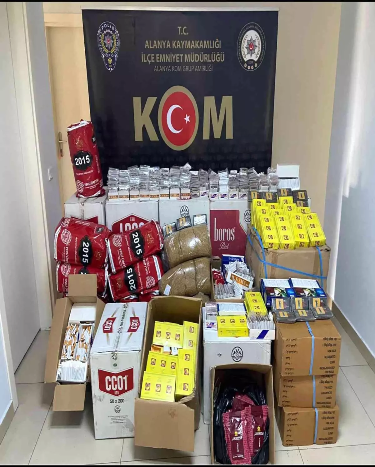 Alanya\'da 9 bin 400 adet makaron ve 75 kilo tütün ele geçirildi