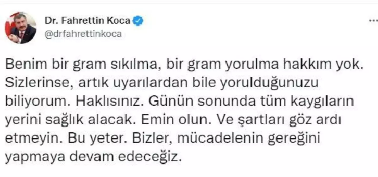 Bakan Koca: Tüm kaygıların yerini sağlık alacak