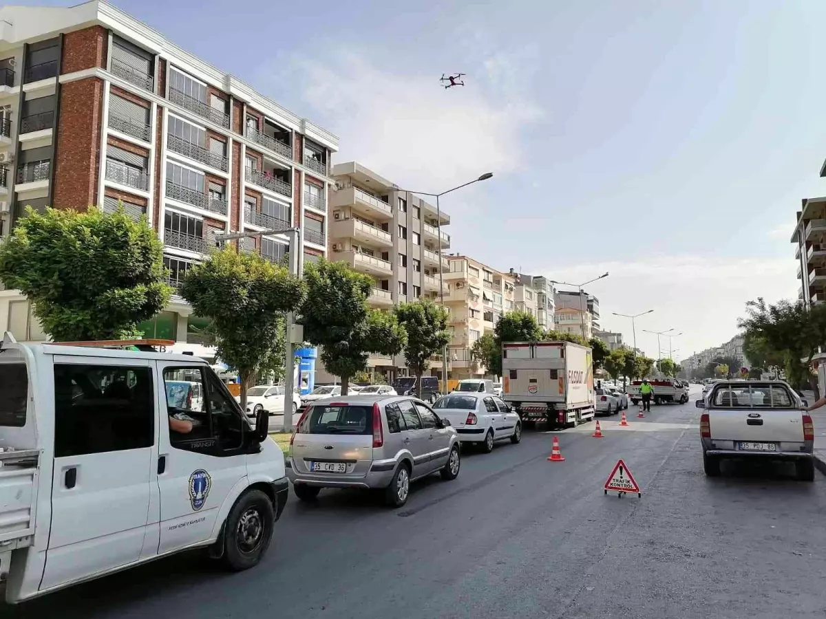 İzmir\'de drone destekli trafik denetimi
