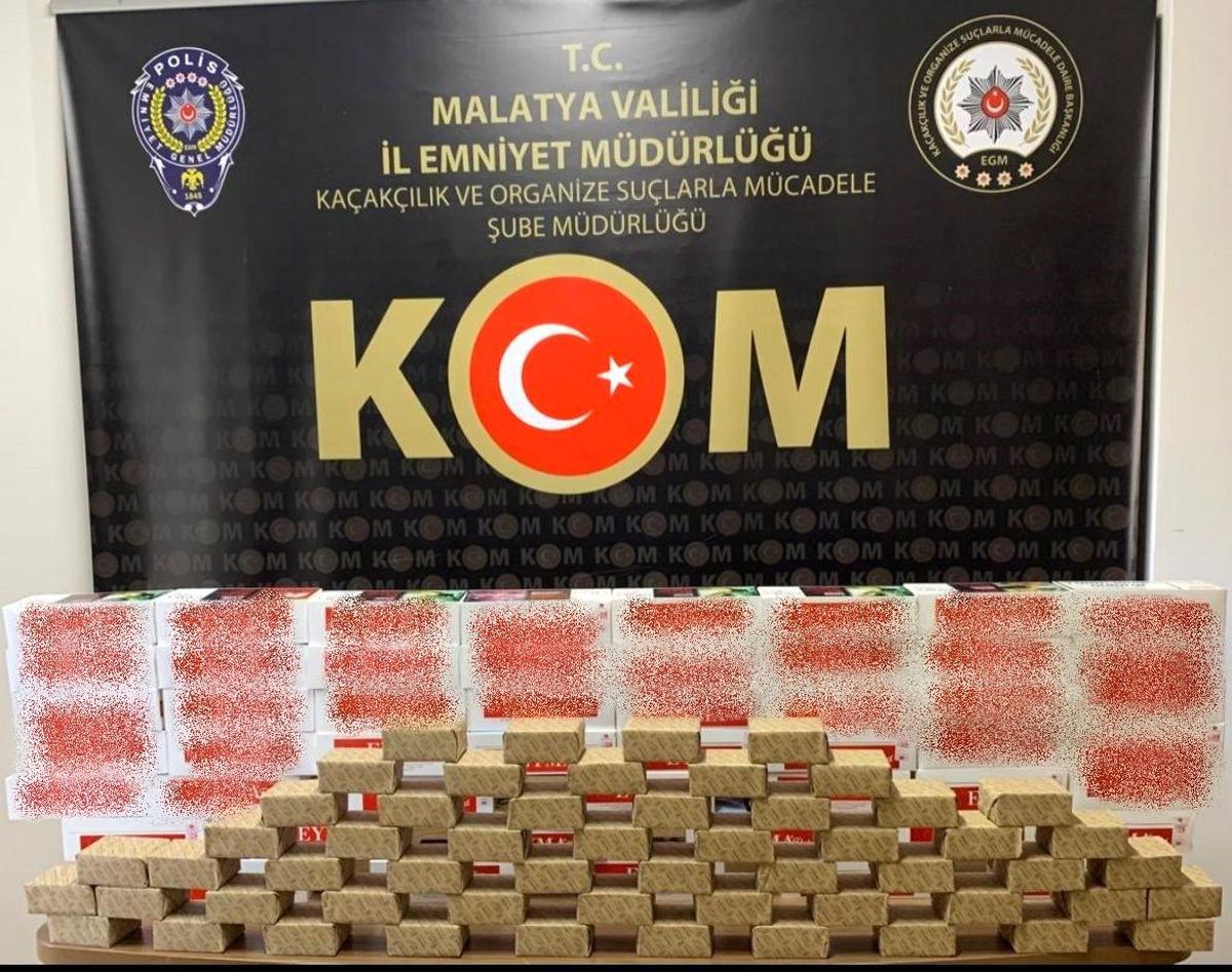 Malatya\'da 50 bin adet makaron ele geçirildi