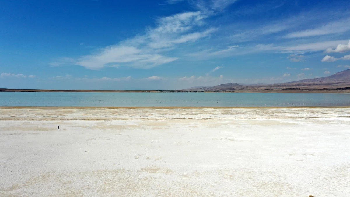 Bitlis\'in "kuş cenneti" Arin Gölü kuraklık nedeniyle küçülüyor