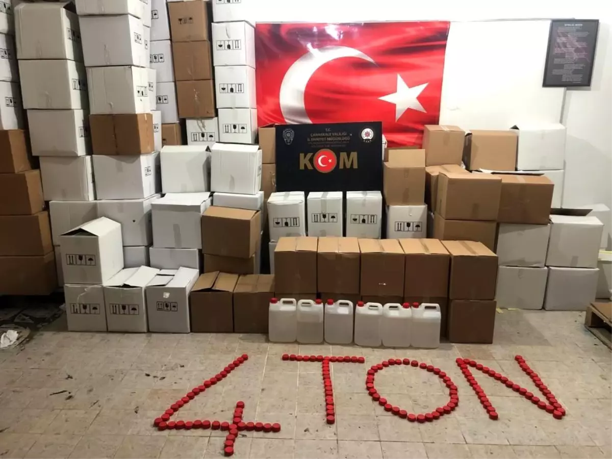 Çanakkale\'de 4 ton sahte etil alkol ele geçirildi