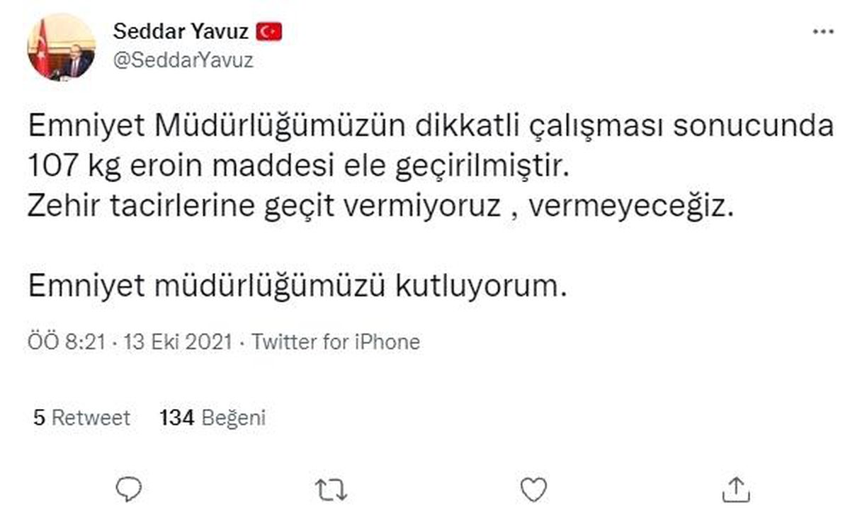 Kocaeli\'de 107 kilogram eroin yakalandı