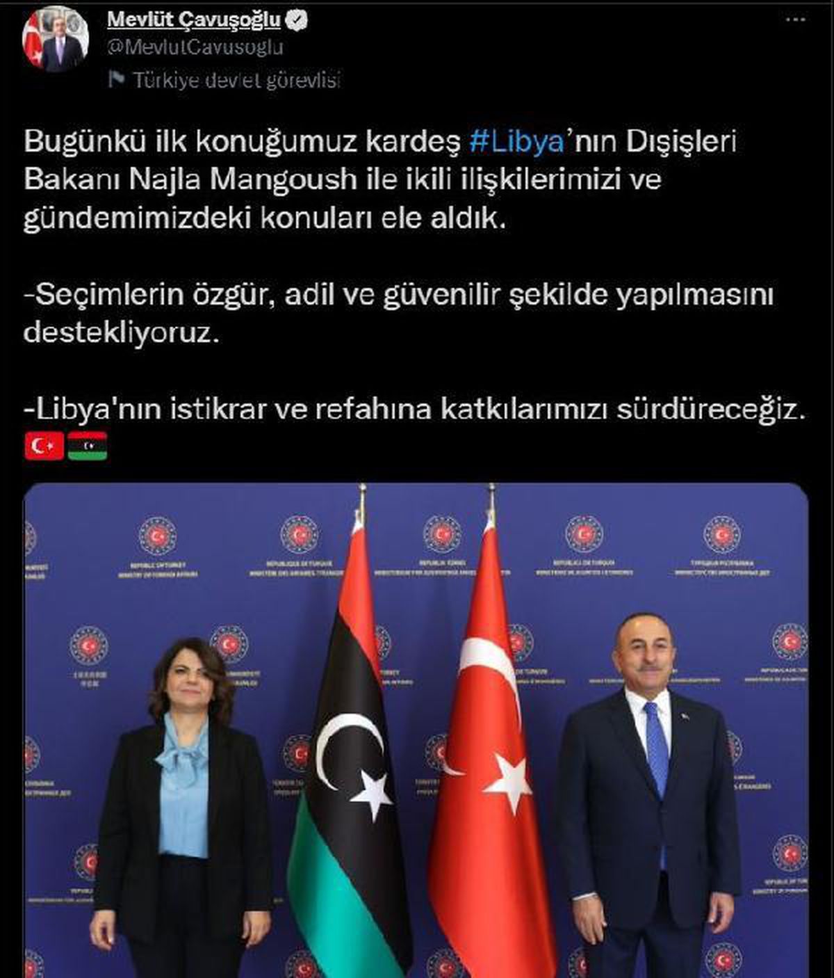 Bakan Çavuşoğlu, Libya Dışişleri Bakanı Manguş ile görüştü (2)