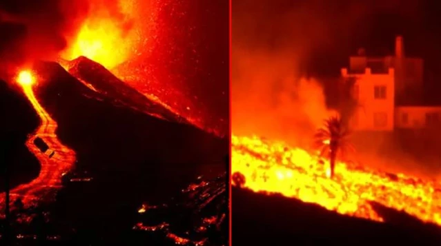 La Palma Adası'ndaki volkandan çıkan lavların etkileri büyüyor! Son 24 saatte 90 evi daha kül etti