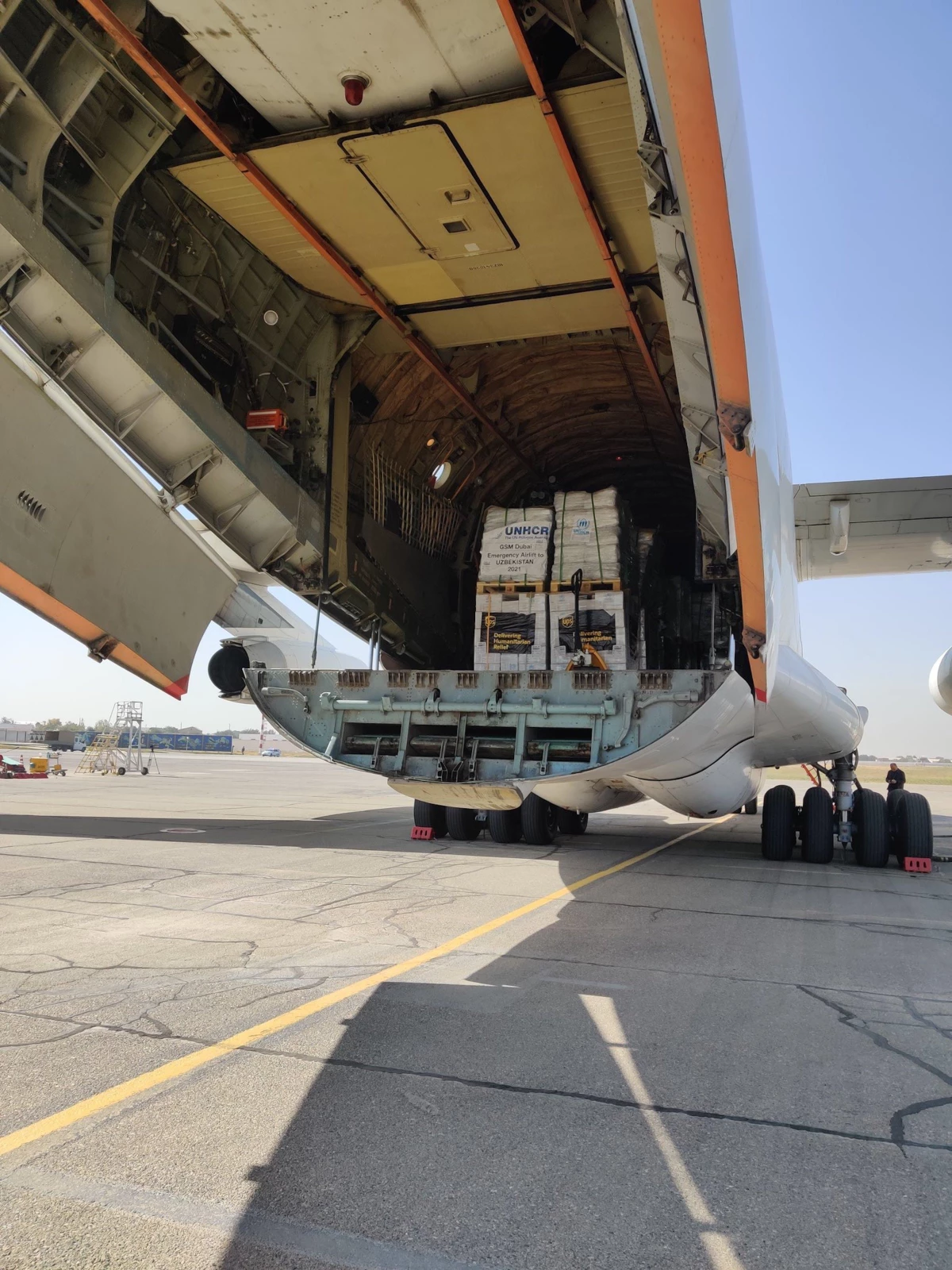 BM\'nin Afganistan\'a gönderdiği insani yardım uçağı Özbekistan\'a ulaştı