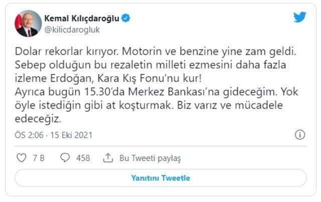 Son dakika: Kılıçdaroğlu, bugün Merkez Bankası Başkanı Şahap Kavcıoğlu ile görüşecek