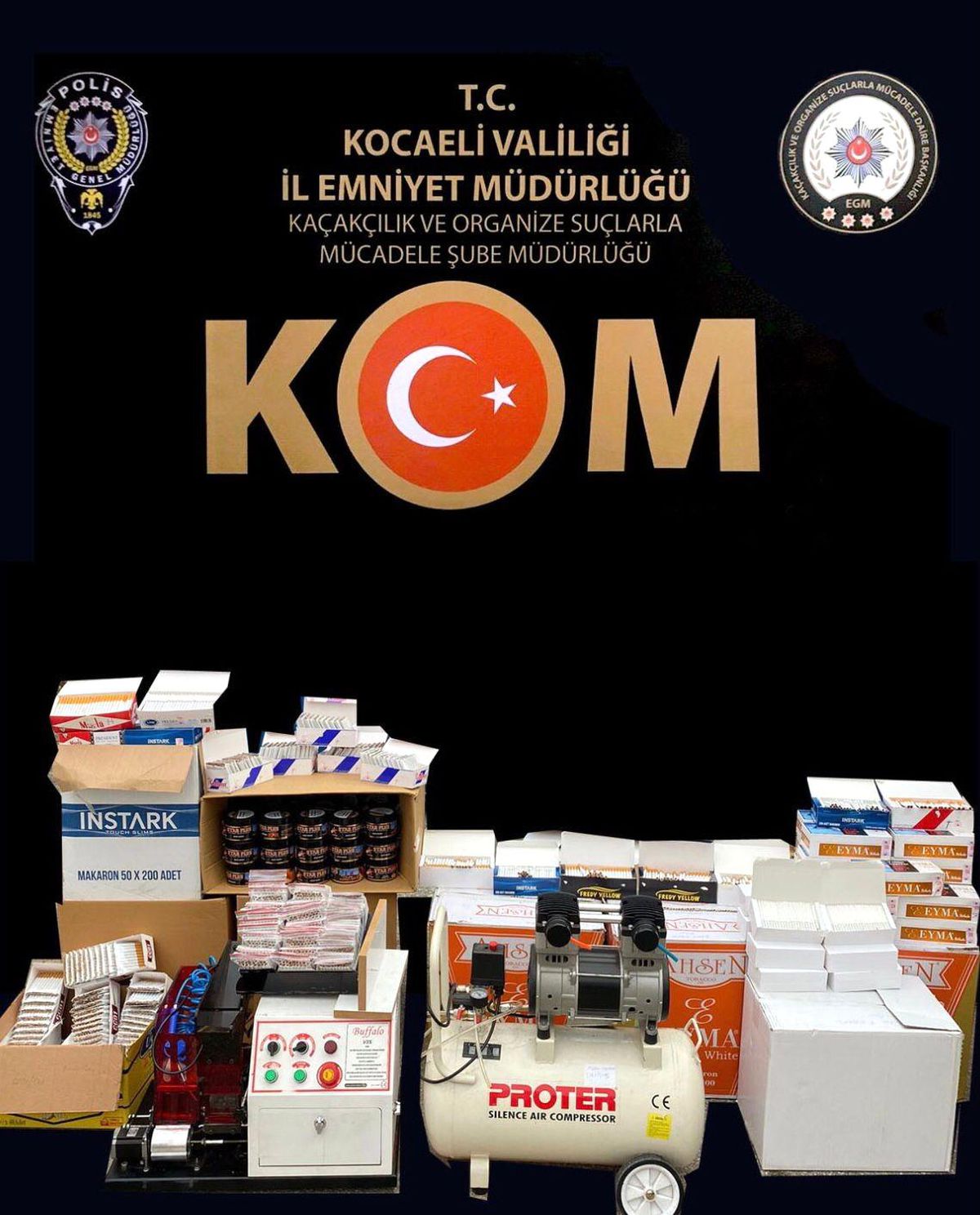 Kocaeli\'de kaçak tütün operasyonu: 6 işletmeci gözaltına alındı