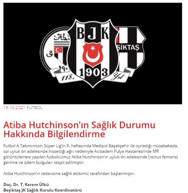 Beşiktaş'ta yeni sakatlık alarmı! Atiba, kritik maçlarda forma giyemeyecek