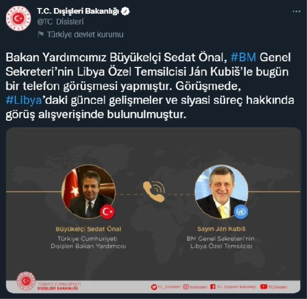 Son dakika haber! Bakan Yardımcısı Önal, BM Genel Sekreteri\'nin Libya Özel Temsilcisi ile görüştü