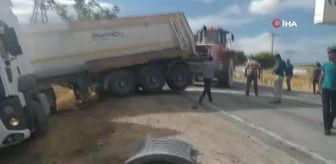 Yoldan çıkan tır yolu trafiğe kapattı